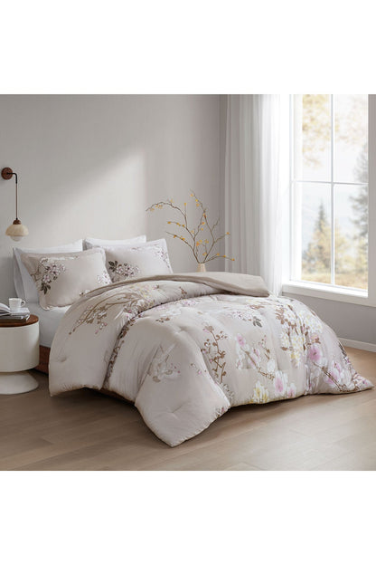 Grove 3 Piece Comforter Mini Set Taupe