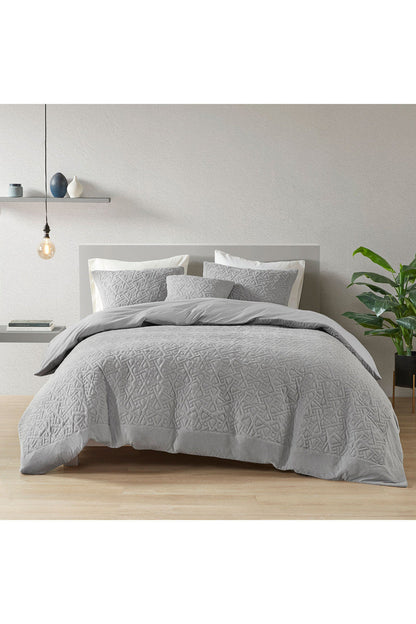 Buy Origami 3 Piece Grey Comforter Mini Set in Grey Online Grey