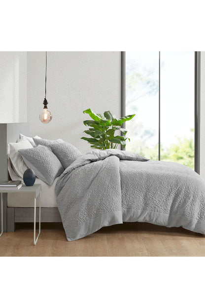 Buy Origami 3 Piece Grey Comforter Mini Set in Grey Online Grey