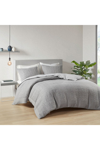 Buy Origami 3 Piece Grey Comforter Mini Set in Grey Online Grey