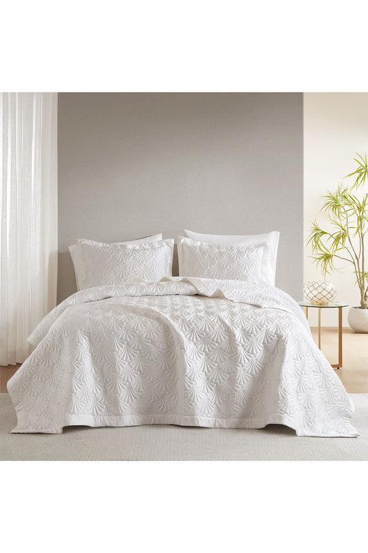 Jeju Embroidered 3 Piece Quilt Mini Set Ivory