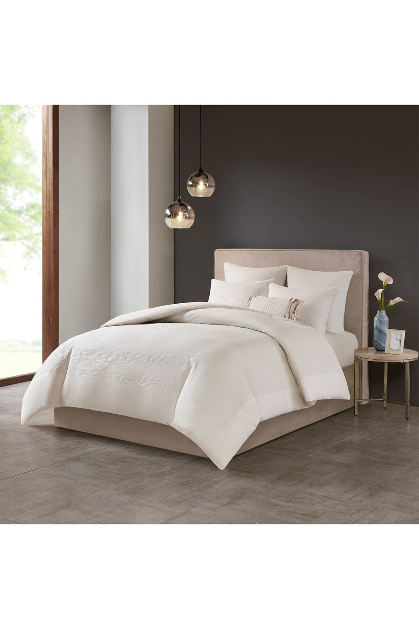 Buy Hanae White Duvet Cover Set in White Online White