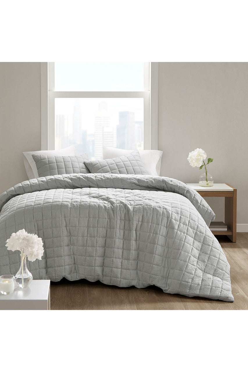 Buy Cocoon Quilt Top Grey Duvet Mini Set in Grey Online Grey
