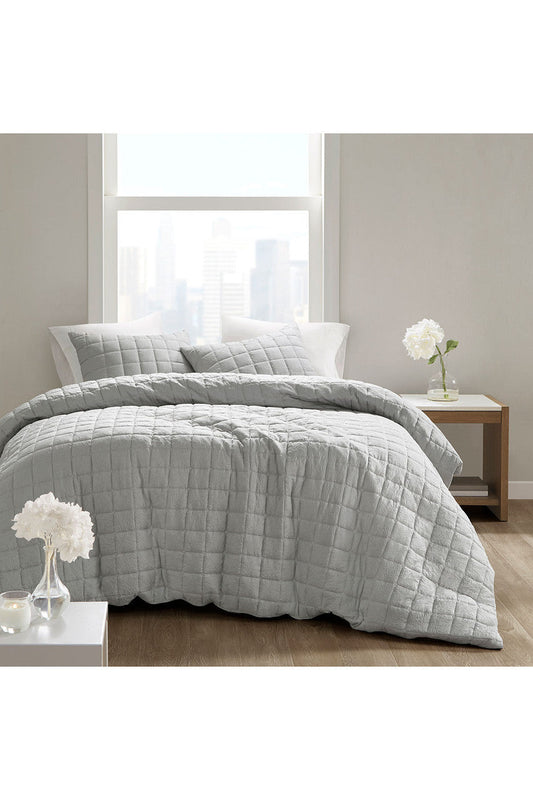 Buy Cocoon Quilt Top Grey Duvet Mini Set in Grey Online Grey