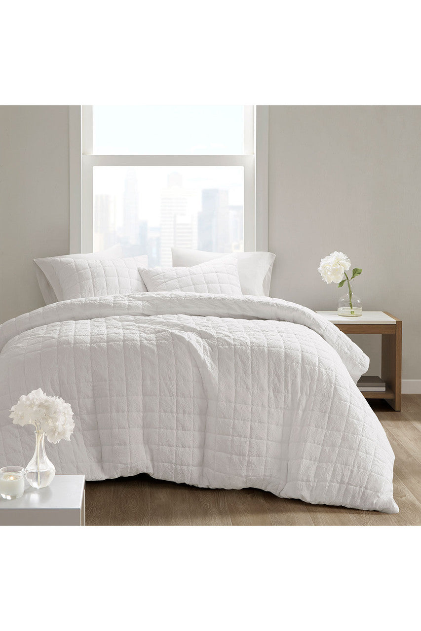 Buy Cocoon Quilt Top White Duvet Mini Set in White Online White