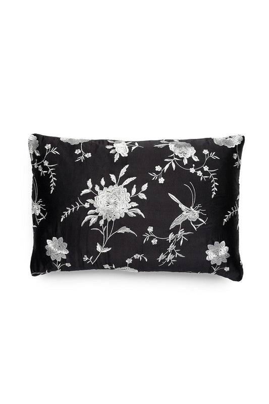 Buy Mayon Miyako Embroidered Pillow Case in Black/Grey Online Black/Grey