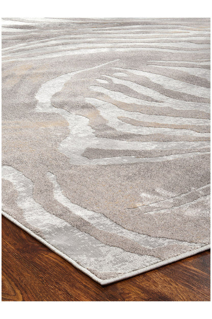Buy Serengeti- Neutral Zebra Rug in Grey Online Grey
