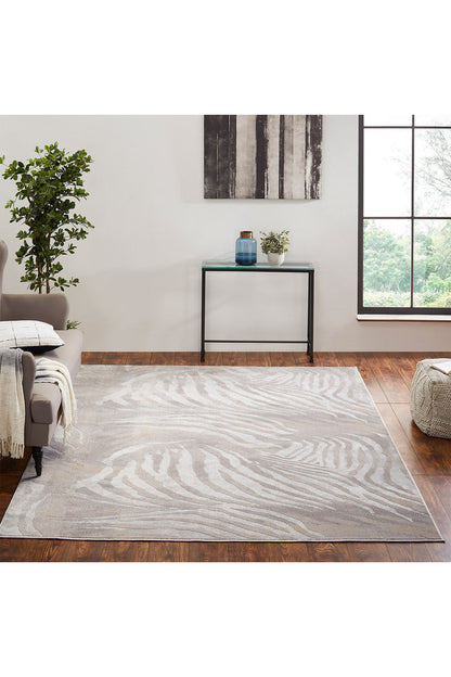 Buy Serengeti- Neutral Zebra Rug in Grey Online Grey