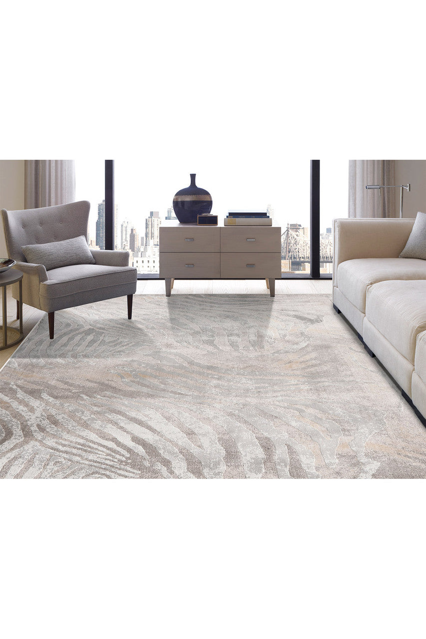 Buy Serengeti- Neutral Zebra Rug in Grey Online Grey