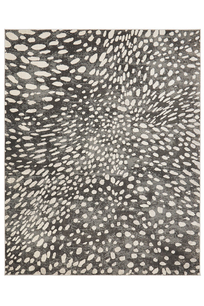 Buy Serengeti- Charcoal Spotted Rug in Grey Online Grey