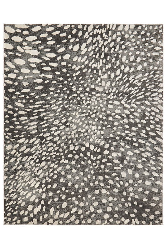 Buy Serengeti- Charcoal Spotted Rug in Grey Online Grey