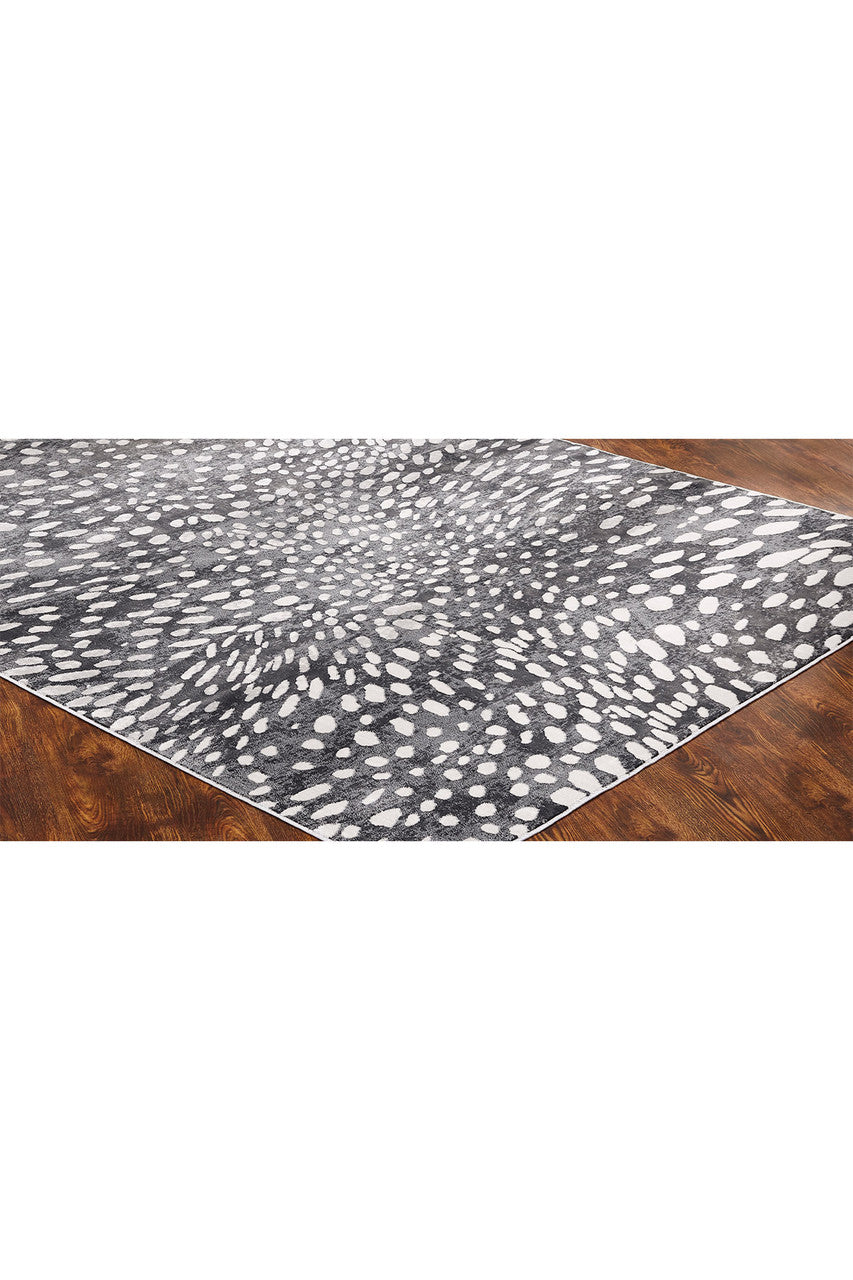 Buy Serengeti- Charcoal Spotted Rug in Grey Online Grey