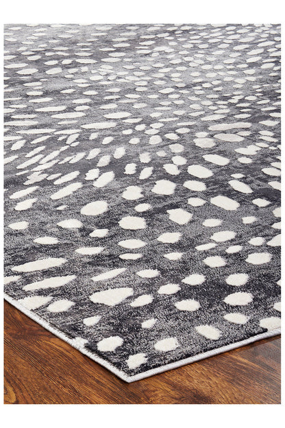 Buy Serengeti- Charcoal Spotted Rug in Grey Online Grey