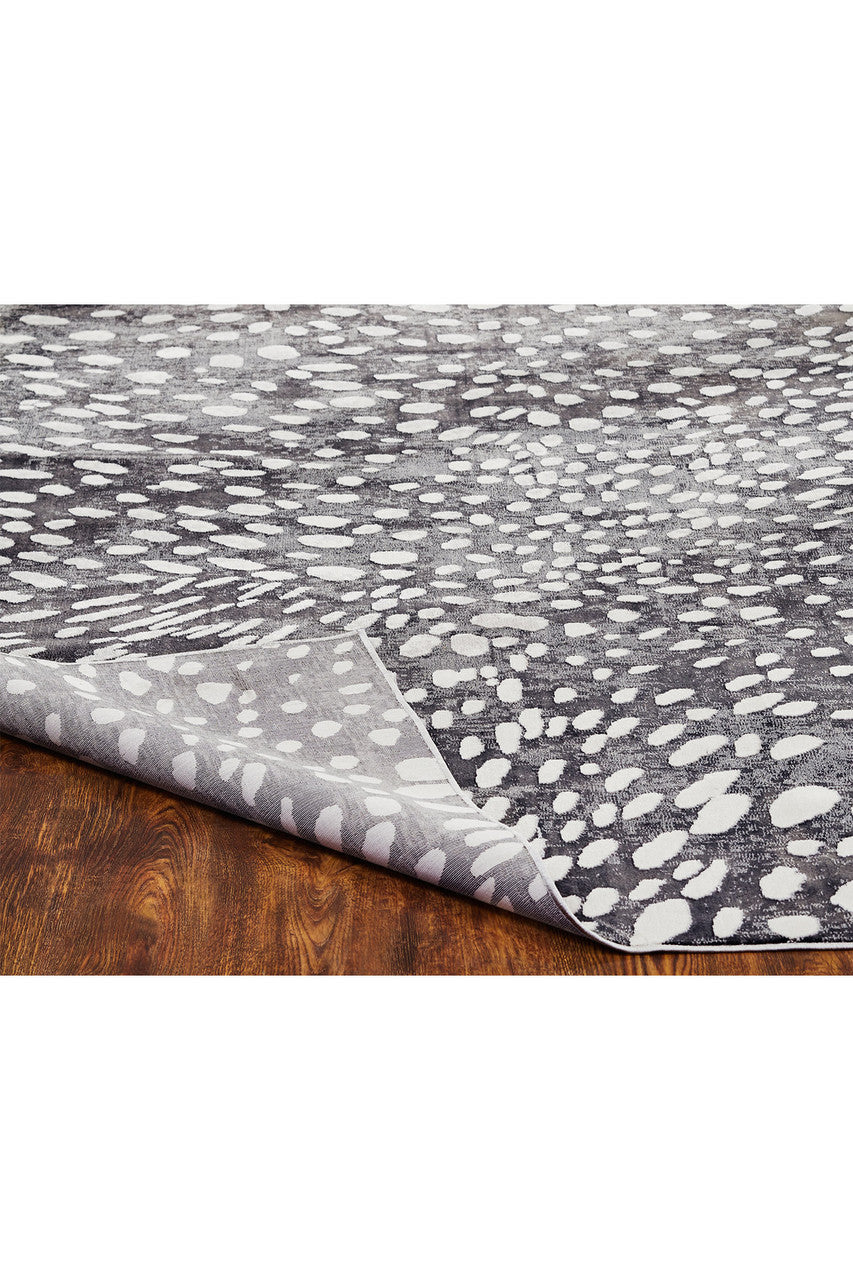 Buy Serengeti- Charcoal Spotted Rug in Grey Online Grey