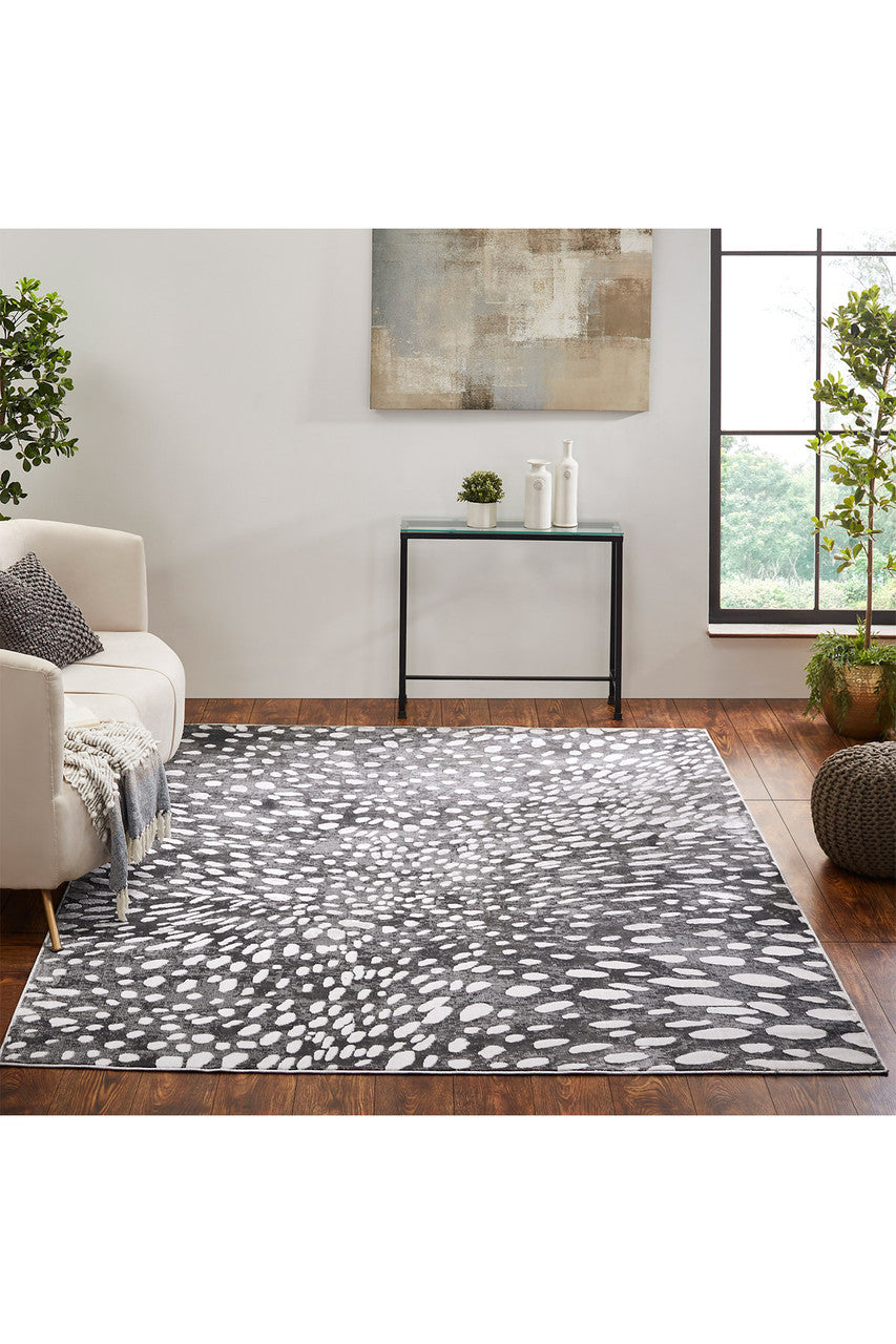 Buy Serengeti- Charcoal Spotted Rug in Grey Online Grey