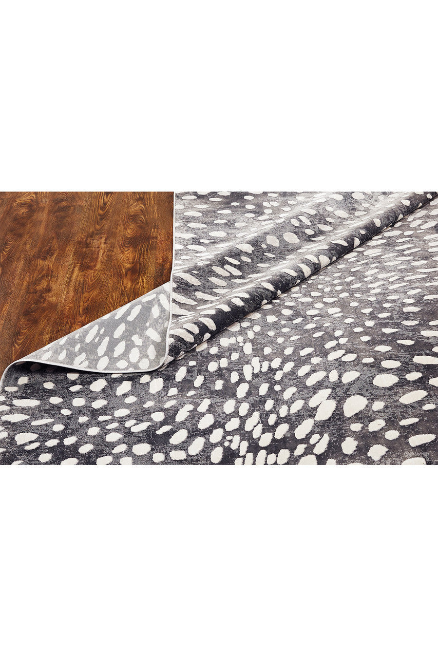 Buy Serengeti- Charcoal Spotted Rug in Grey Online Grey