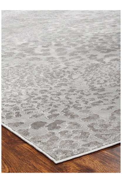 Buy Serengeti- Grey Leopard Rug in Grey Online Grey