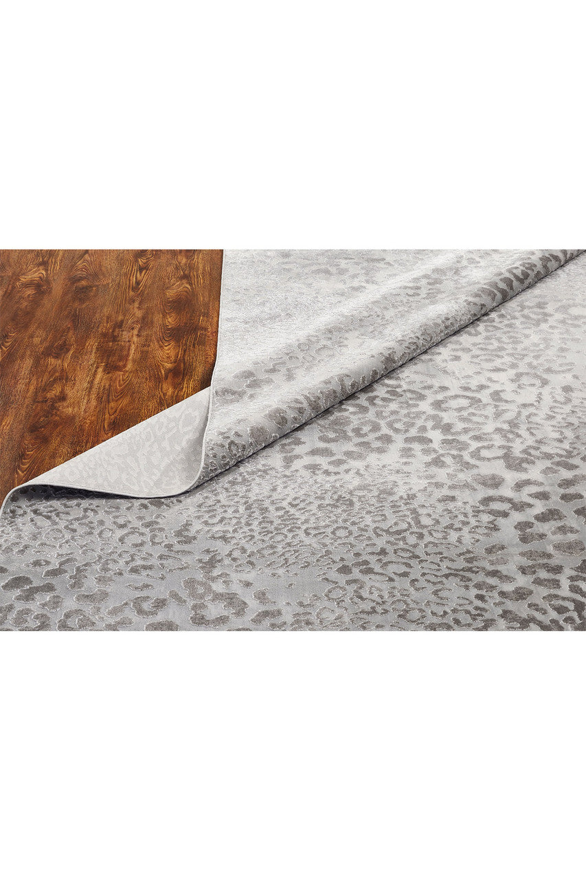 Buy Serengeti- Grey Leopard Rug in Grey Online Grey