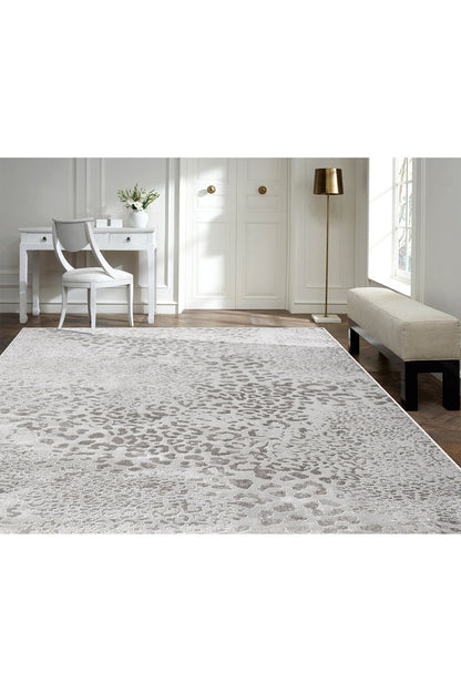 Buy Serengeti- Grey Leopard Rug in Grey Online Grey