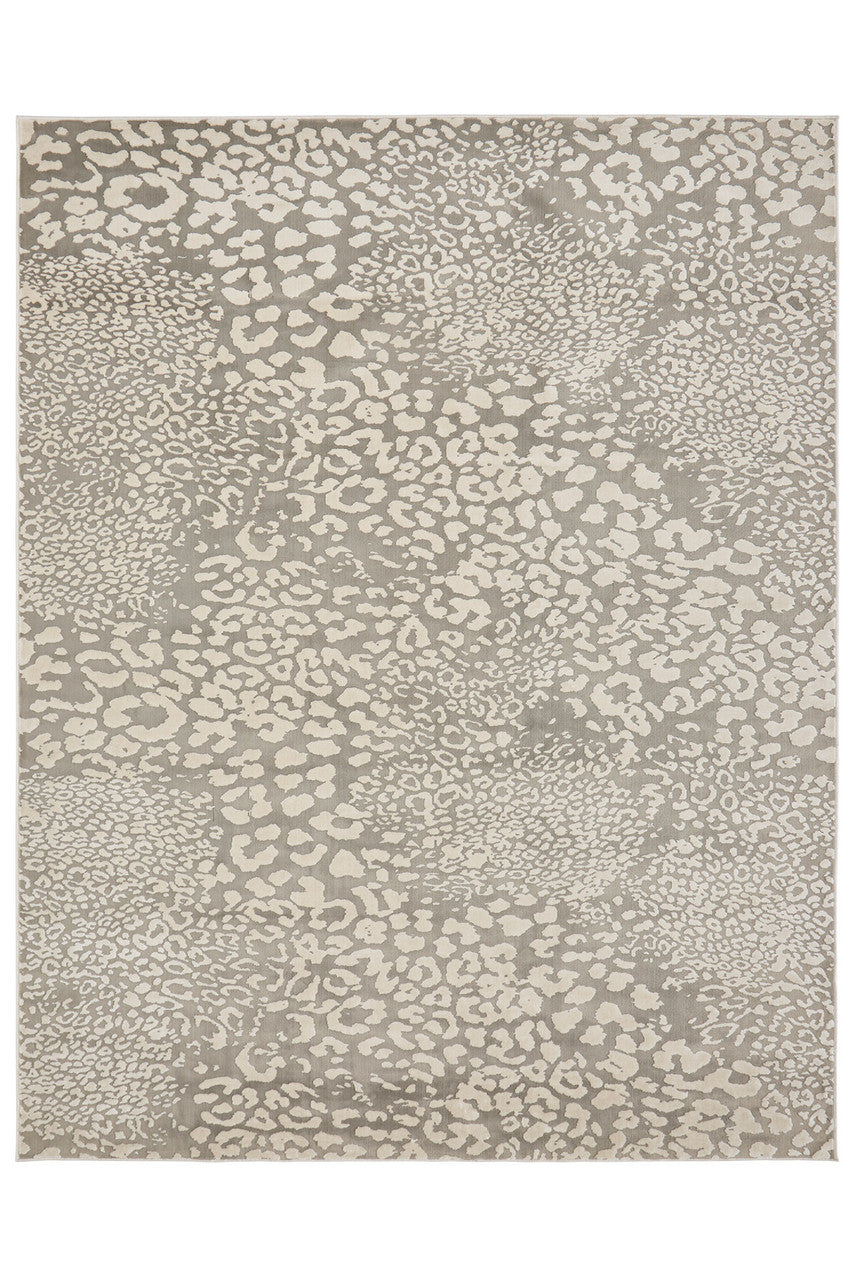 Buy Serengeti- Light Grey Leopard Rug in Grey Online Grey