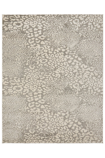 Buy Serengeti- Light Grey Leopard Rug in Grey Online Grey