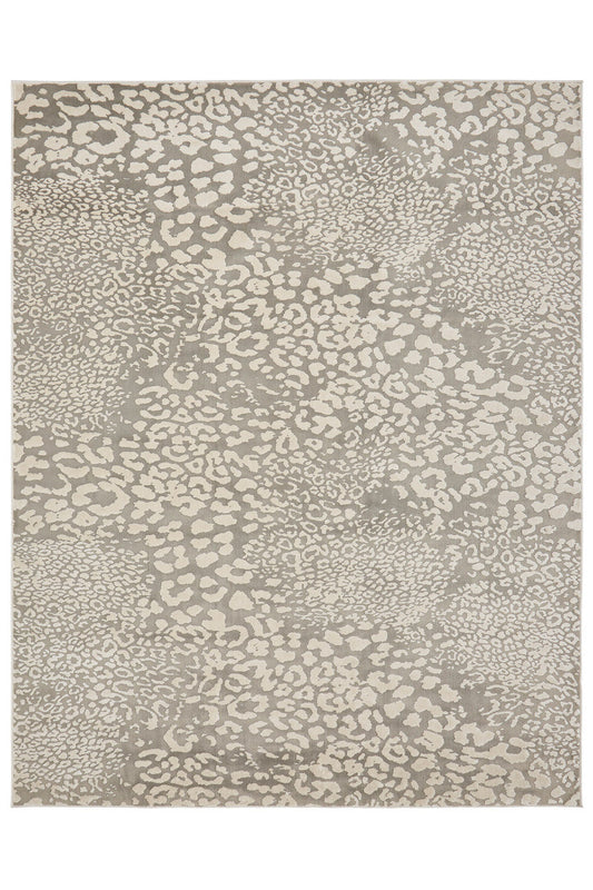 Buy Serengeti- Light Grey Leopard Rug in Grey Online Grey