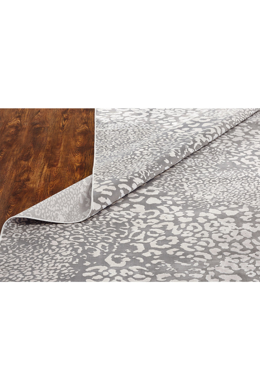 Buy Serengeti- Light Grey Leopard Rug in Grey Online Grey