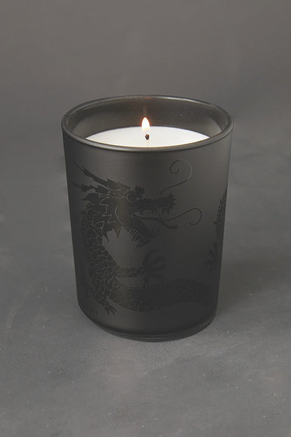 Buy Dragon Etched Candle in Black Online Black