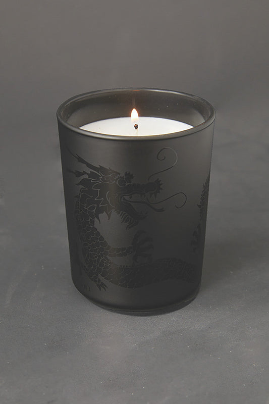 Buy Dragon Etched Candle in Black Online Black