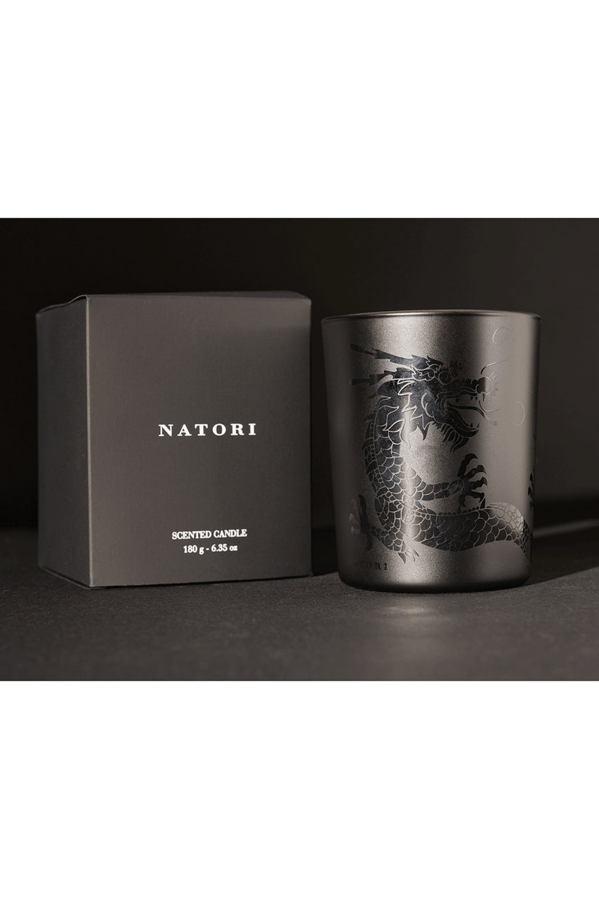 Buy Dragon Etched Candle in Black Online Black