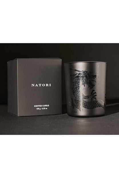 Buy Dragon Etched Candle in Black Online Black