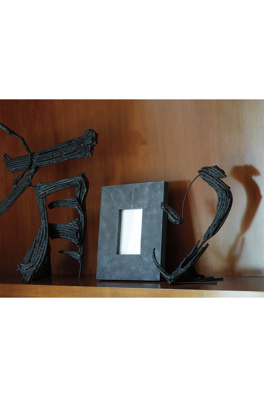 Buy Shagreen Single Photo Frame in Black Online Black