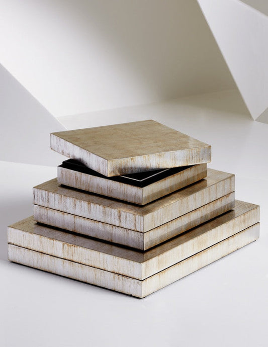 Buy Lacquer Rectangular Box in Foil Antique Silver Online Foil Antique Silver