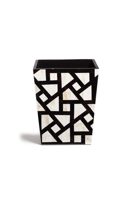 Buy Mindoro Wastebasket in Black & White Online Black & White