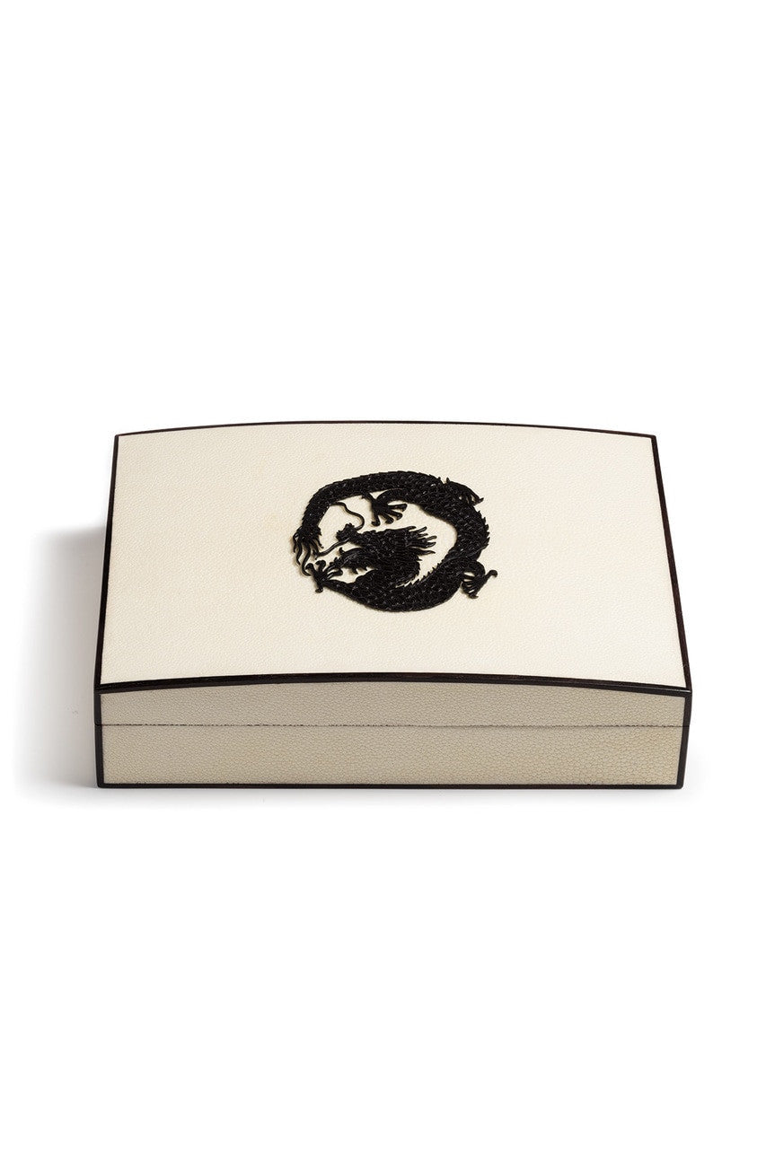 Buy Shagreen Dragon Box in White W/ Black Online White W/ Black