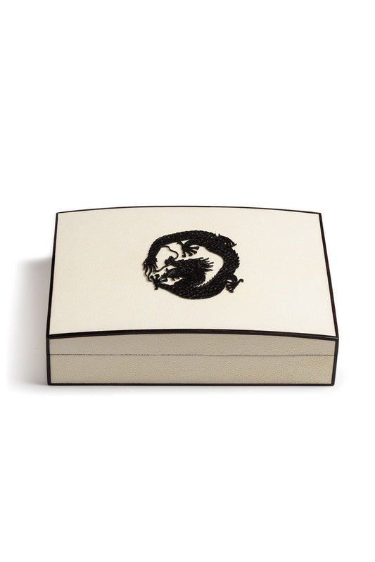 Buy Shagreen Dragon Box in White W/ Black Online White W/ Black