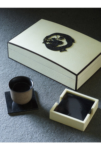Buy Shagreen Dragon Box in White W/ Black Online White W/ Black