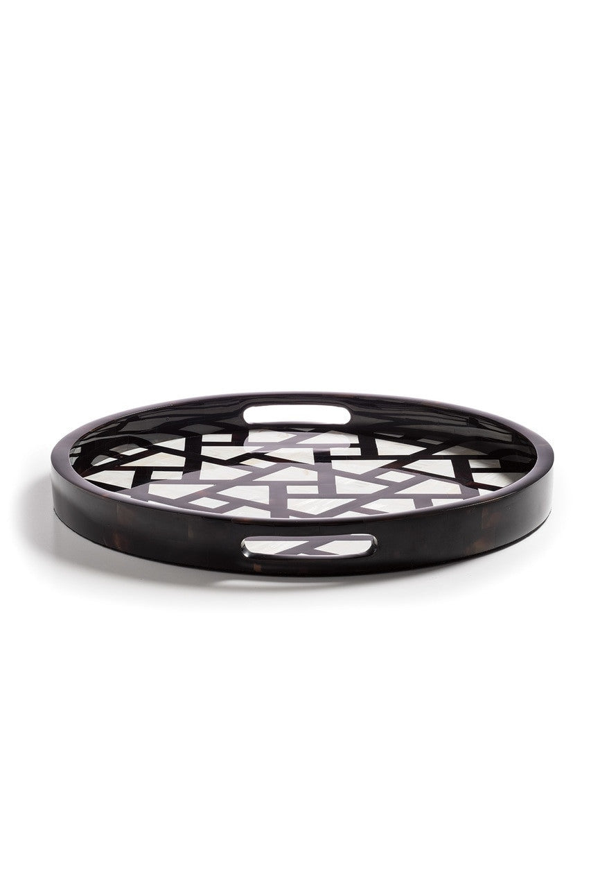 Buy Mindoro Circle Tray in Black & White Online Black & White