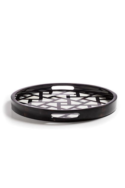 Buy Mindoro Circle Tray in Black & White Online Black & White