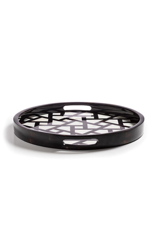 Buy Mindoro Circle Tray in Black & White Online Black & White