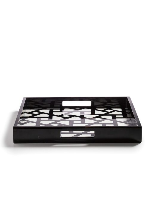 Buy Mindoro Square Tray in Black & White Online Black & White
