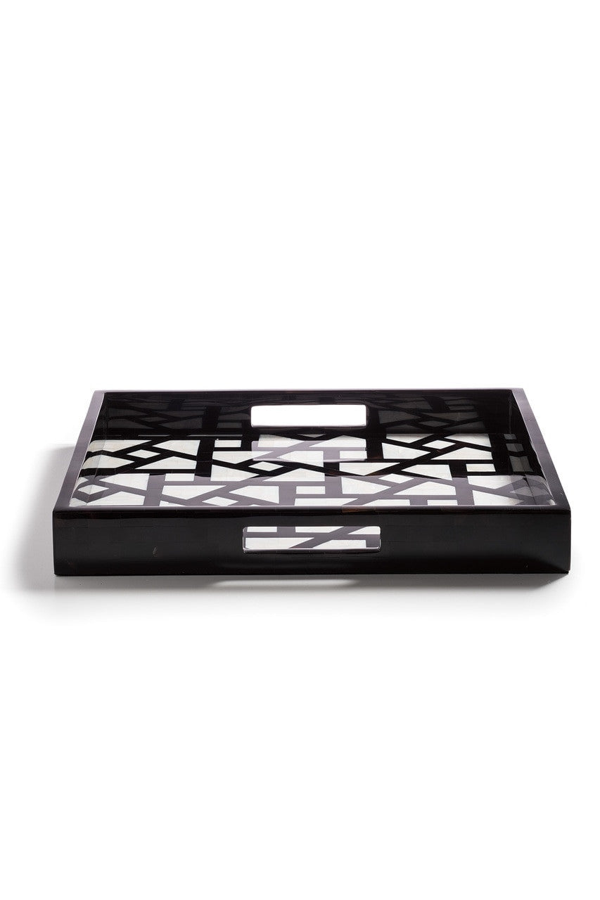 Buy Mindoro Square Tray in Black & White Online Black & White