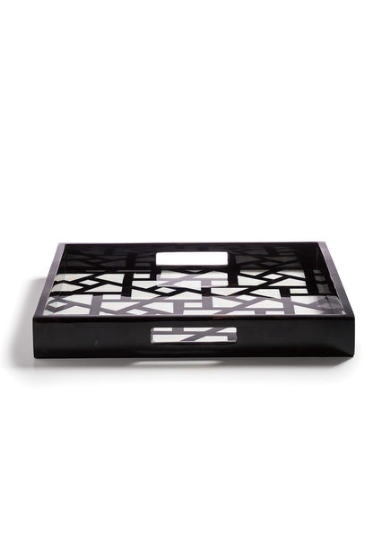 Buy Mindoro Square Tray in Black & White Online Black & White