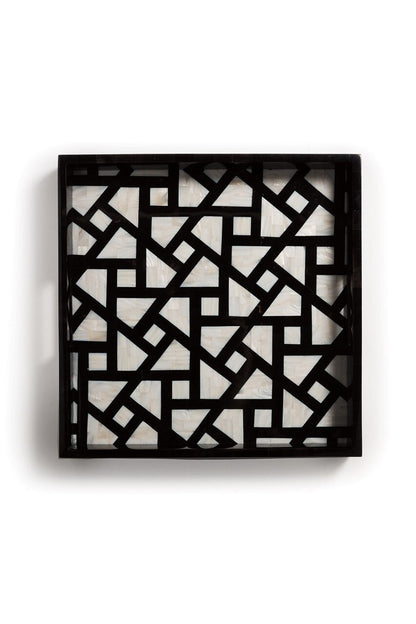 Buy Mindoro Square Tray in Black & White Online Black & White