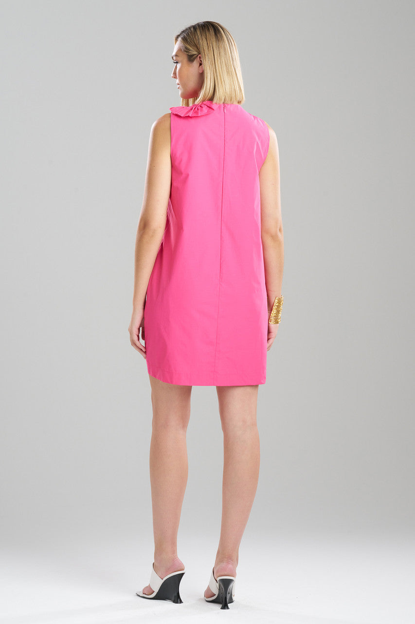 Buy Techno Poplin Embroidered Shift Dress in Electric Pink Online Electric Pink