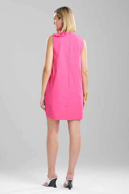 Buy Techno Poplin Embroidered Shift Dress in Electric Pink Online Electric Pink