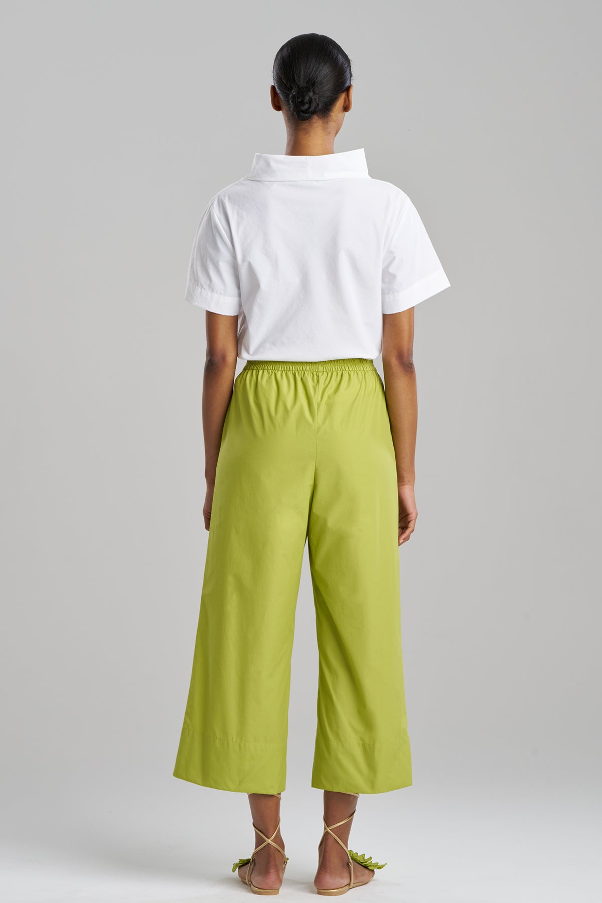 Techno Poplin Cropped Pants Pear