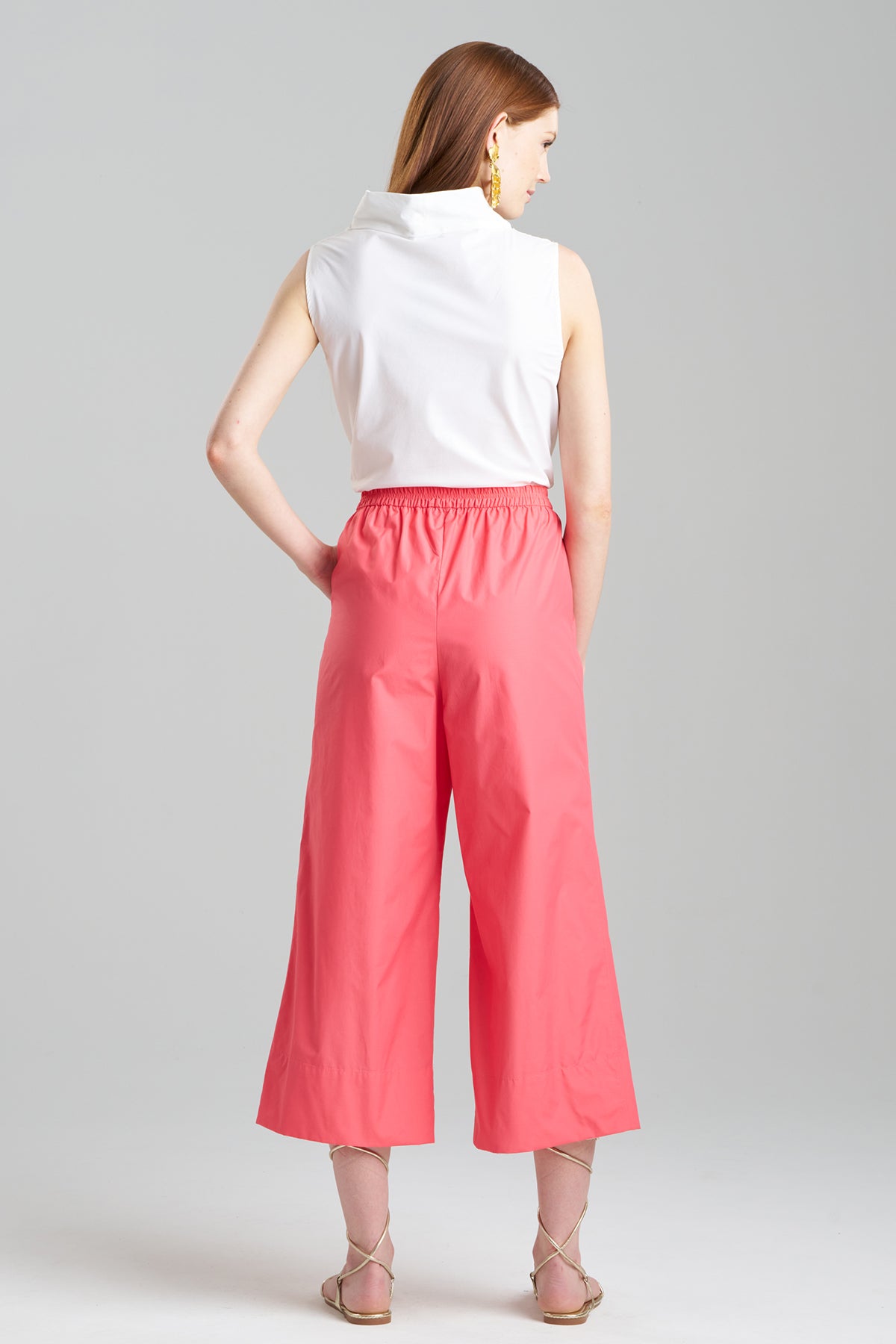Techno Poplin Cropped Pants Vivid Coral