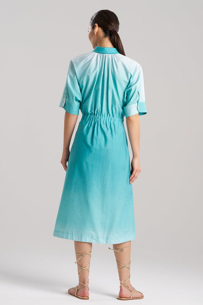 Akari Cotton Belted Dress Mizu Blue