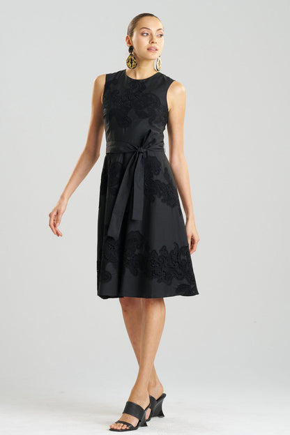 Buy Madeira Cutwork Embroidered Fit & Flare Dress in Black Online Black